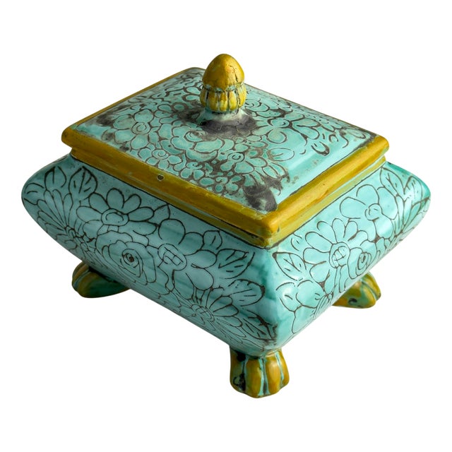 Vintage Ceramic Jewelry Box by Maioliche d'Arte Cordivani for Ascoli Piceno, Italy, 1970s For Sale