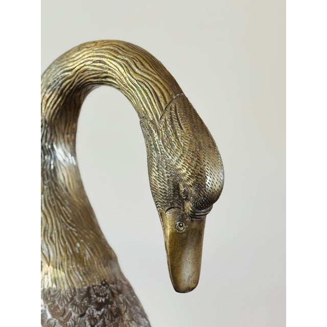 Mid Century Italian Brass Swan Planter For Sale In Palm Springs - Image 6 of 13