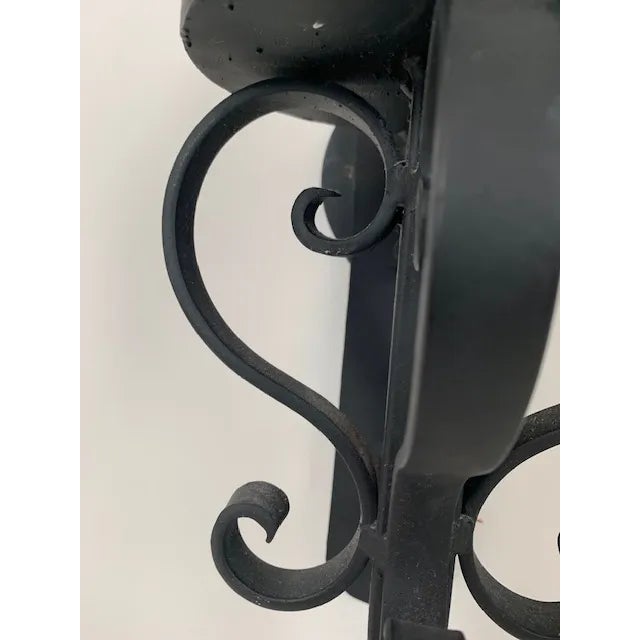 1990s Italian Style Iron Wall Sconces - a Pair For Sale In West Palm - Image 6 of 10
