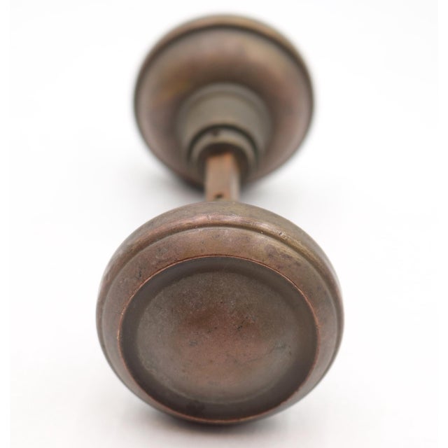 Mid 20th Century Pair of Vintage 2.25 In. Concentric Brass Passage Door Knobs For Sale - Image 5 of 5