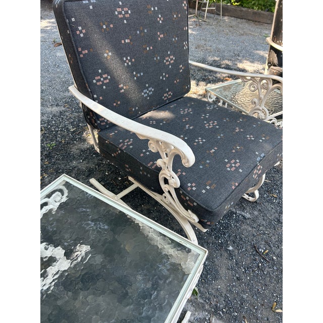 Mid-Century Meadowcraft (Attributed To) 5 Piece Wrought Iron Patio Set With Nesting Tables - Ready for Immediate Use For Sale - Image 10 of 11