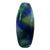 Contemporary Blue Green Glass Swirl Vase For Sale