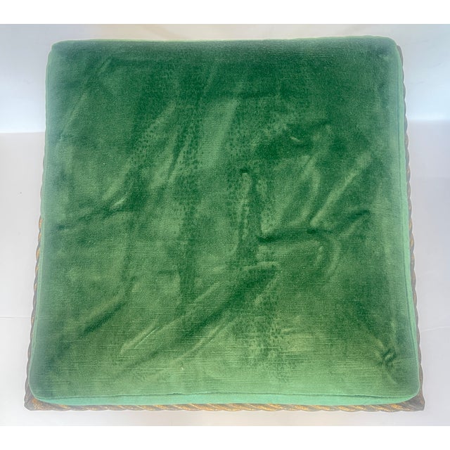 1950s 1950s Italian Hollywood Regency Rope & Tassel Gilt Metal Stool For Sale - Image 5 of 17