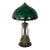 1910s Art Nouveau, Organic Design, Lamp With Large Cased Green Glass Shade, Tall and Special! For Sale