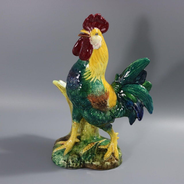 Pair of Jerome Massier Hen & Rooster Vases For Sale - Image 12 of 12