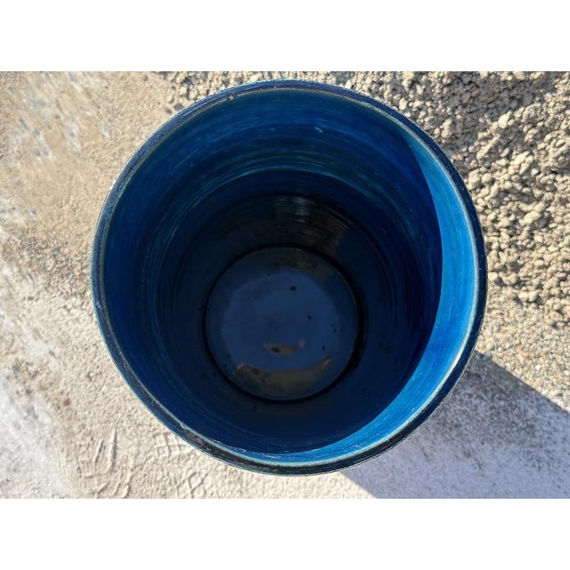 Cylindrical Ceramic Rimini Blue Vase from Bitossi, Italy 1960s For Sale - Image 11 of 18