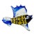 Late 20th Century Handblown Art Glass Tropical Fish Sculpture With Gold Aventurine Inclusions, Cobalt Blue & Yellow For Sale