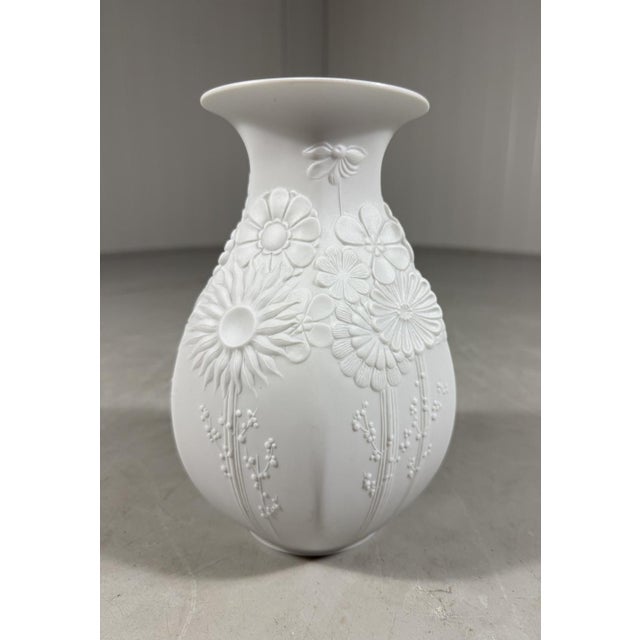 Ceramic White Bisque Porcelain Vase from AK Kaiser, 1960s For Sale - Image 7 of 12