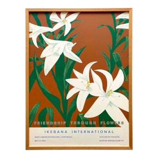 Alex Katz Vintage 1968 Pop Art Silkscreen Print " Friendship Through Flowers " Framed Mid Century Modernist Fine Art Poster For Sale