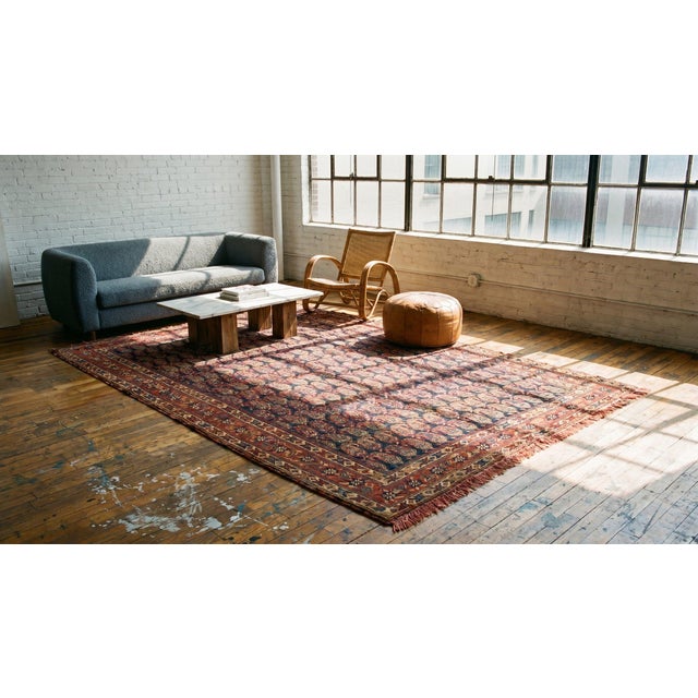 Navy Blue 1890s Blue Navy Geometric Tribal Hand Knotted Antique Persian Afshar Rug 5'2" X 8'0" Wool Carpet For Sale - Image 8 of 8