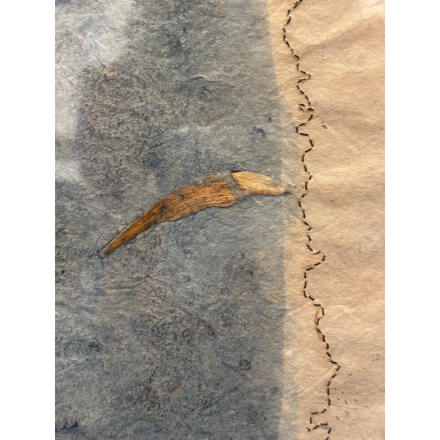 Mar de Galicia II (Galician Sea II) Handmade Japanese paper, Indigo, thread, and BFK paper