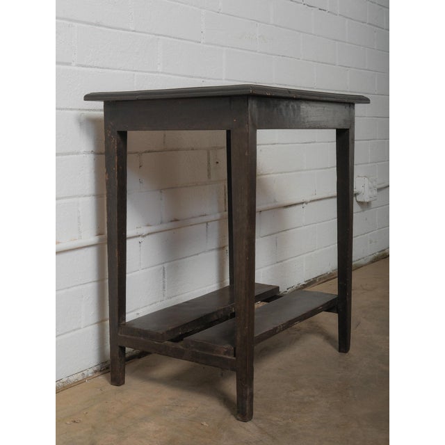 Dark Wooden Side Table With Lower Shelf For Sale - Image 4 of 4