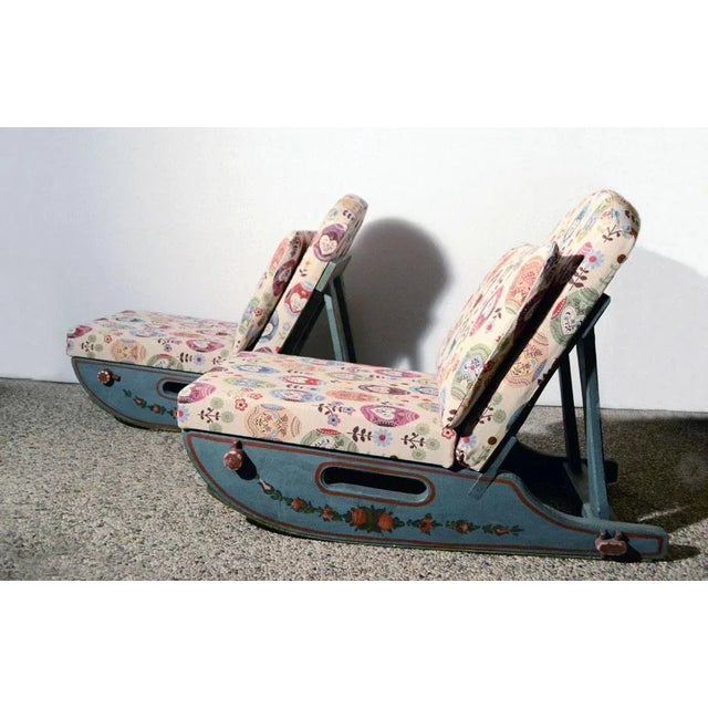 Mid-Century Modern Set of Tyrolean Sledding Chairs, 1950s For Sale - Image 3 of 11