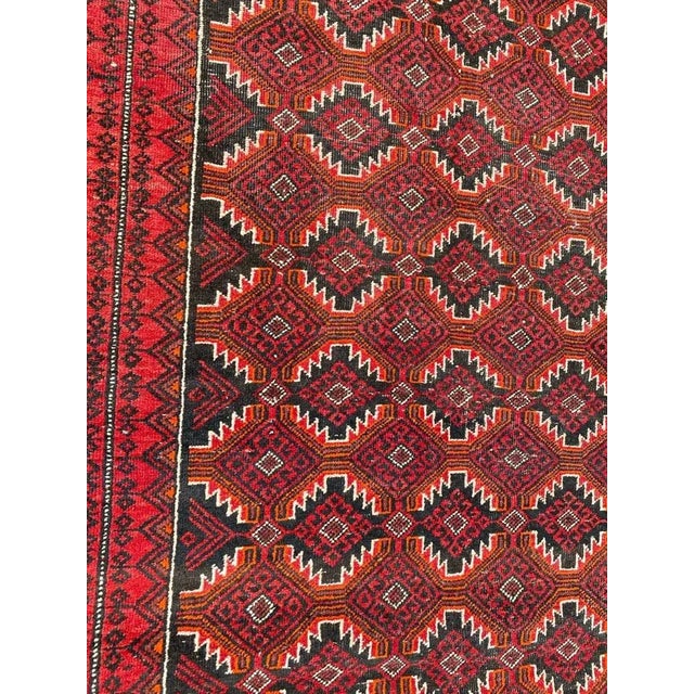Red Vintage Wool Baluch Rug, 1950s For Sale - Image 8 of 18
