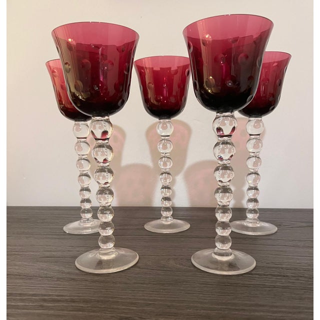 This amethyst hock wine glass is part of St. Louis’ iconic Bubbles collection, introduced in 1992 and designed by Teleri...