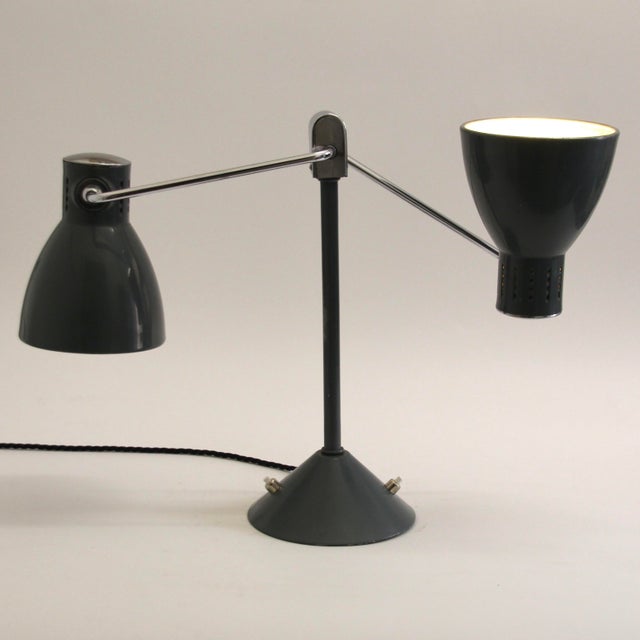Vintage French Double-Shade Desk Lamp Model 800D from Jumo, 1940s For Sale - Image 3 of 18