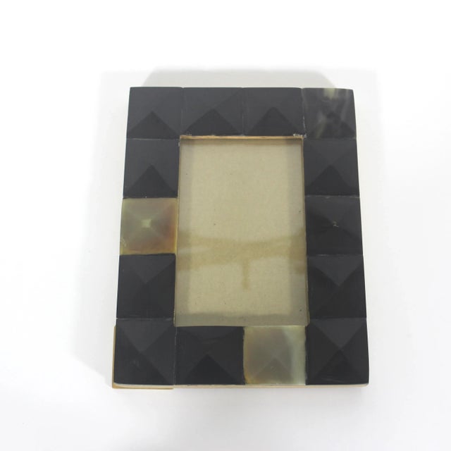 Mid-Century Modern Vintage 4”x6” Natural Horn Picture Frame Easel Table Top Horizontal or Vertical For Sale - Image 3 of 14