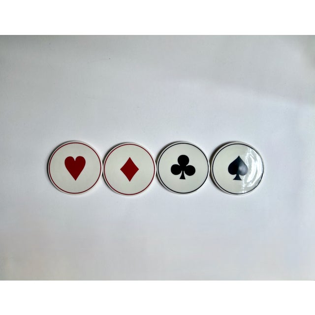 Ceramic Vintage Modern "Ace" Ceramic Coasters, Set of 4 For Sale - Image 7 of 17
