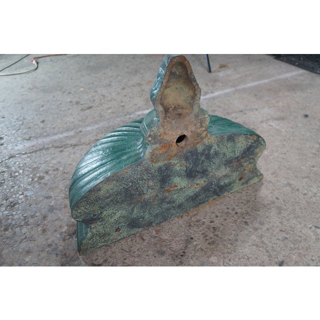 Late 20th Century Neoclassical Cast Iron Wall Fountain Bowl Garden Planter Urn Sconce Lavabo 23" For Sale - Image 11 of 11