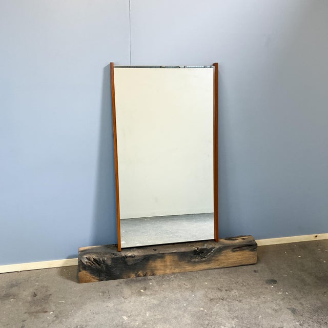 Wood Wall Mirror with Teak Frame, 1960s For Sale - Image 7 of 7