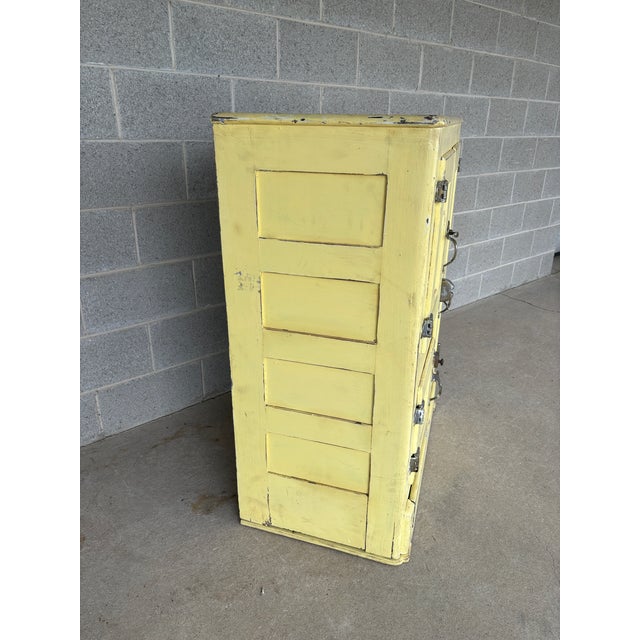 N. Snellenburg & Co. Philadelphia Antique Oak Painted Ice Box For Sale - Image 4 of 12