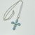 1970s Vintage Southwestern Boho Chic Religious Blue Larimar & Sterling Cross Pendant Necklace - 23” For Sale - Image 11 of 15