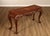High Quality Maitland-Smith Carved Mahogany Console Table Featuring A Decorative Inlaid Top With Floral And Geometric...