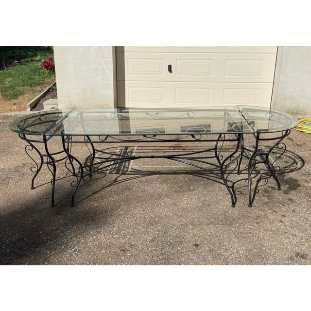Glass and Iron Table with Pedestal Tables and Chairs, 2000s, Set of 11 For Sale - Image 12 of 18