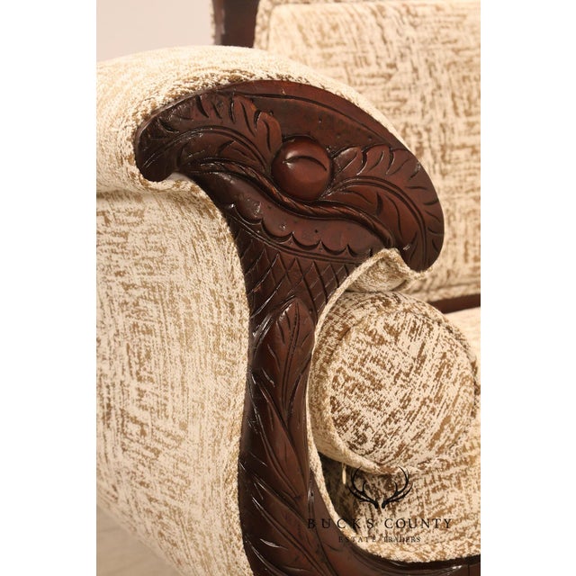 Antique American Upholstered Empire Style Carved Mahogany Sofa For Sale - Image 18 of 18