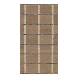 Rug & Kilim’s Scandinavian-Inspired Rug, Beige-Brown Earth Tones With Stripes For Sale