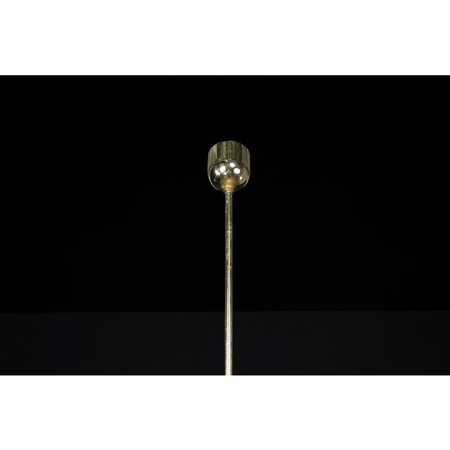 Gold Mid-Century Modern Glass and Brass Pendant Lamp, Bohemia, Czechoslovakia, 1970s For Sale - Image 8 of 12