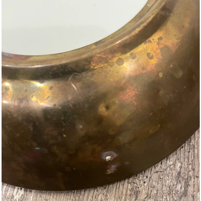 Chinoiserie 1970s Brass Backed Chinoiserie Porcelain Hanging Wall Plate For Sale - Image 3 of 3