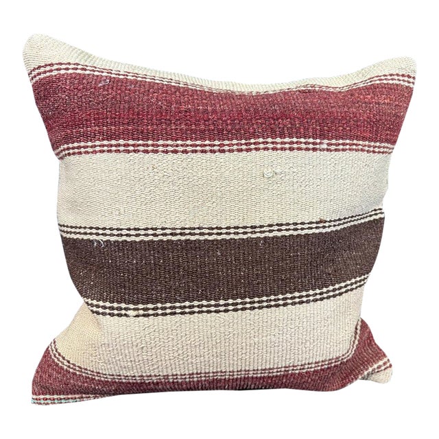 Turkish Hemp Pillow Cushion Natural Beige Red Cushion Cover 20x20 For Sale