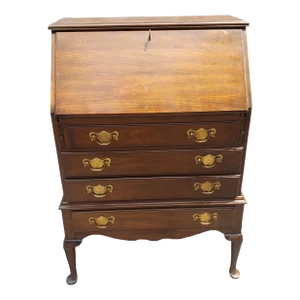 Pennsylvania House Slant Front 4-Drawer Cherry Secretary Desk With Lock