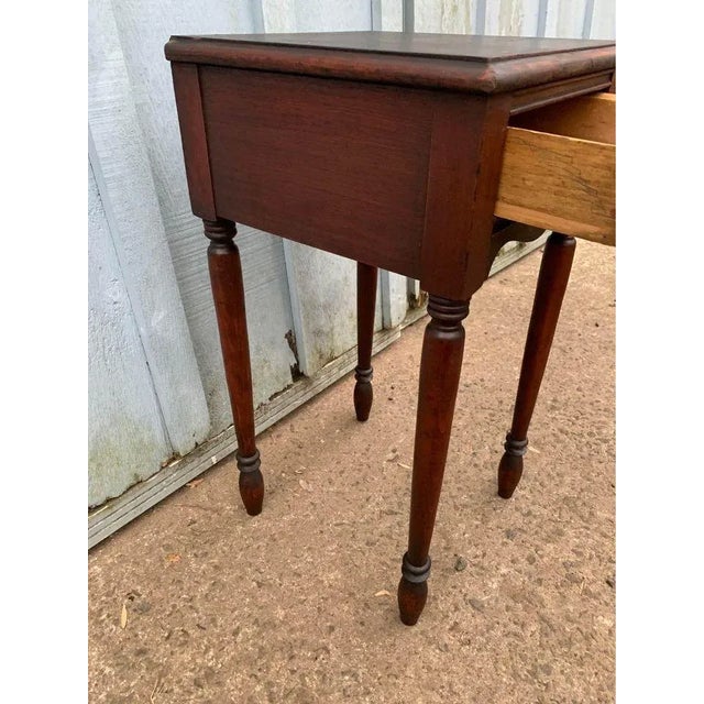 Brown 19th Century Antique Walnut One Drawer Stand Side Table For Sale - Image 8 of 13