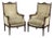 Pair of 19th Century French Louis XVI Walnut Armchairs ~ Bergeres For Sale