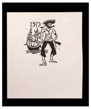Charles Sterns, Sailor Man in 1579, Woodcut Print, Early 20th Century