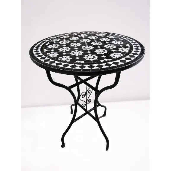 tiles table for An indoor / outdoor glazed Moroccan mosaic table, A very simple style, but with great handcraftsmanship....