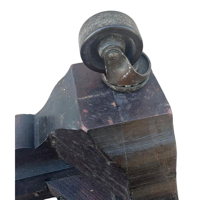 Wood Large American Mahogany Veneer Stool on Celluloid Rollers, Circa 1840 For Sale - Image 7 of 10