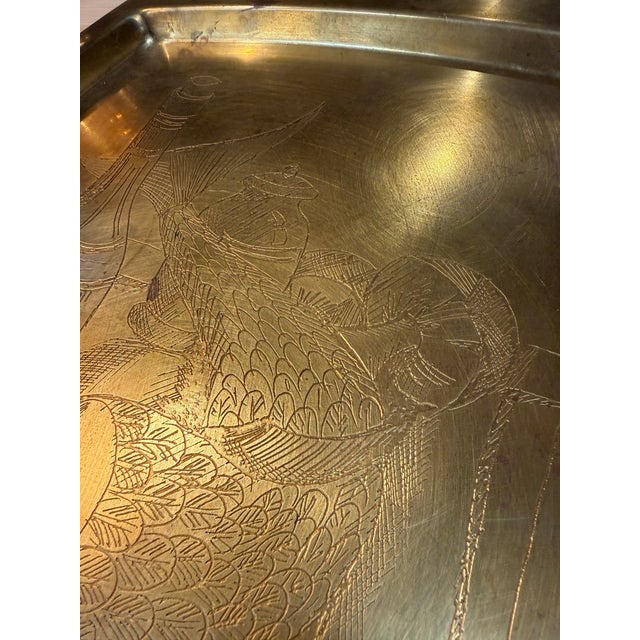 Remo Bombarieri Engraved Brass Tray For Sale - Image 4 of 10