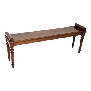 Antique Victorian Carved Bench, 1860 For Sale