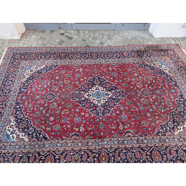 Textile Large Vintage Keshan Rug, 1980s For Sale - Image 7 of 8