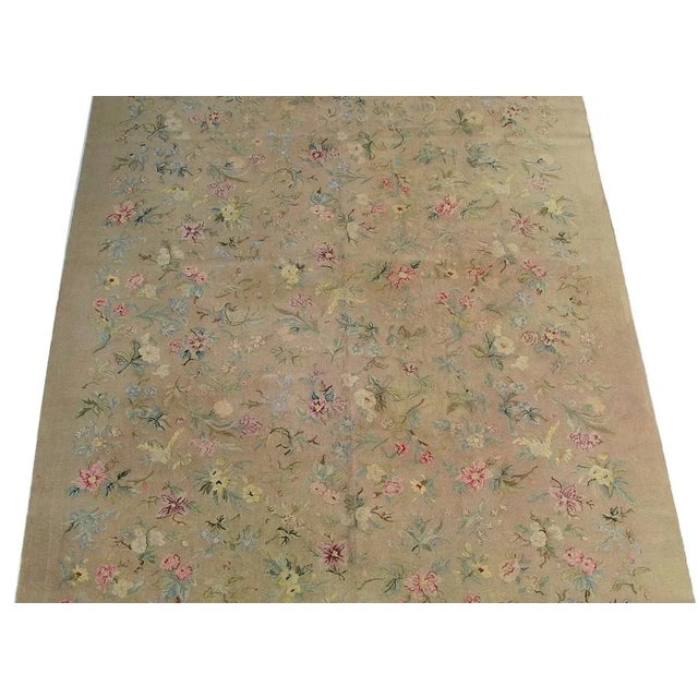 Shabby Chic Antique 1920 Floral British Hook Rug 21'5'' X 11'6'' For Sale - Image 3 of 5