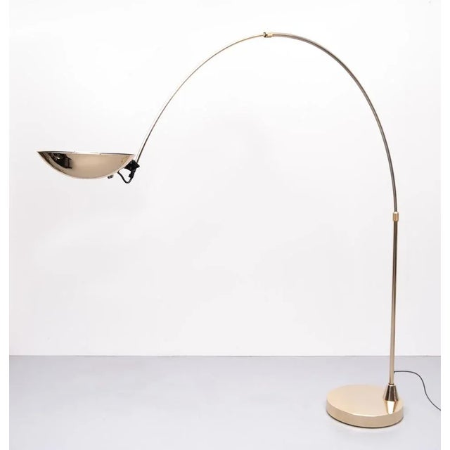 Large Brass Arc Lamp by Leonardo Marelli, 1980s For Sale - Image 9 of 10