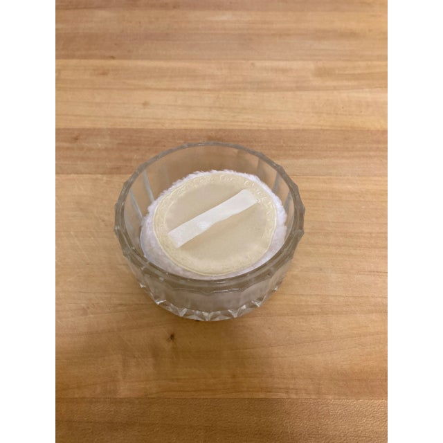 1940s Silver Plated & Glass Vanity Powder Jar With Puff For Sale - Image 4 of 9