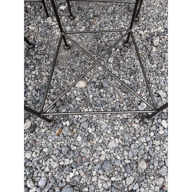 Metal 1970s Wrought Iron Bar Stools For Sale - Image 7 of 7