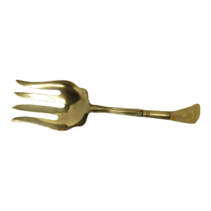 Early 20th Century Sterling Silver Serving Fork With Mother of Pearl Handle