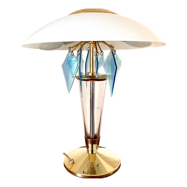 Murano Glass Mushroom Lamp, 1980s For Sale