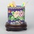 This is an elegant vintage cloisonné enamel brush pot , a classic scholar's desk accessory, complete with a fitted wooden...