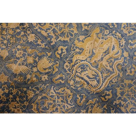 Textile 1830s Antique Blue Navy Tribal Geometric Antique Knotted Wool Persian Bakhtiari Rug For Sale - Image 7 of 10